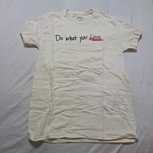 Nova Men "Do What You Love" Graphic T-Shirt Flame Back Print Cream Size Small
